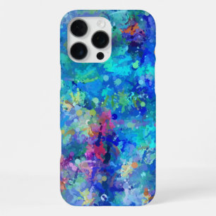Blaue Türkis Violette Wasserfarben-Abstraktion iPhone 16 Pro Max Hülle