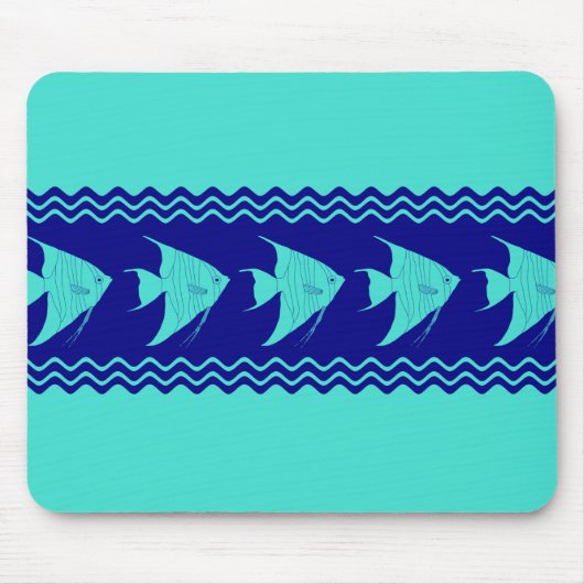Blaue Türkische Küste Angelfish Streifen Mousepad (Vorne)