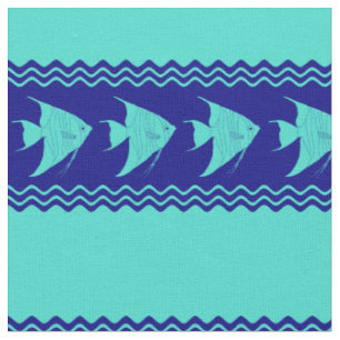 Blaue Türkische Küste Angelfish Streifen Stoff