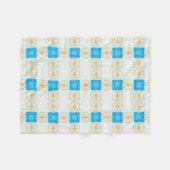 Blaue türkisfarbene, cremefarbene Kunst Fleecedecke (Vorderseite (Horizontal))