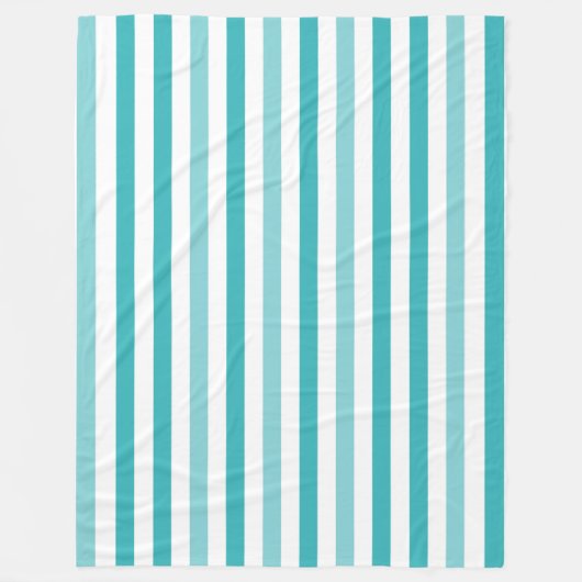 Blaue türkisfarbene Streifen Fleecedecke (Vorderseite)