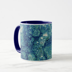 Blaue Türkisgrüne Marmortextur Tasse