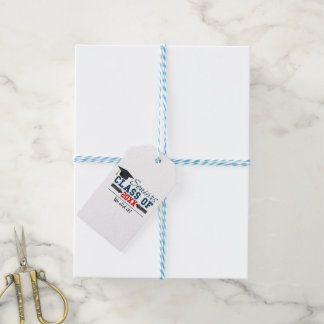 Blaue Typografie-Abschluss-Geschenketiketten Geschenkanhänger