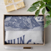 Blaue Typografie: Entschlüsselung alter Texte Seidenpapier (Geschenk)