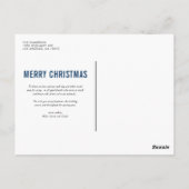 Blaue Typografie Frohe Weihnachtsfotografie Collag Postkarte (Rückseite)