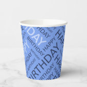 Blaue Typografie Pappbecher (Links)