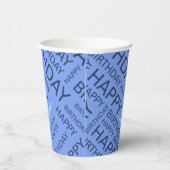 Blaue Typografie Pappbecher (Rechts)