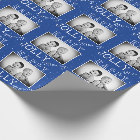 Blaue Typografie Weihnachtsfest - Weihnachtsfest - Geschenkpapier (Ecke)