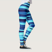 Blaue u. aquamarine gestreifte Leggings (Rechts)