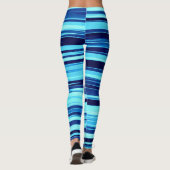 Blaue u. aquamarine gestreifte Leggings (Rückseite)