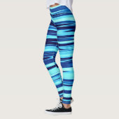 Blaue u. aquamarine gestreifte Leggings (Links)