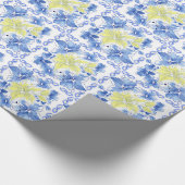 Blaue u. gelbe Blumengeschenk-Verpackung Geschenkpapier (Ecke)