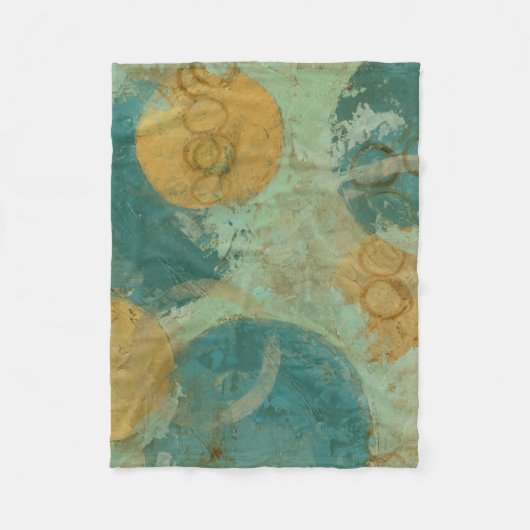 Blaue u. gelbe Kreise Fleecedecke (Vorderseite)