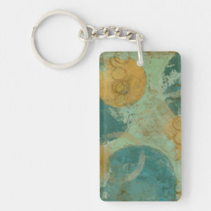 Blaue u. gelbe Kreise Schlüsselanhänger