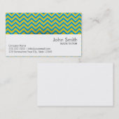 Blaue u. gelbe Zickzack Visitenkarte (Vorne/Hinten)