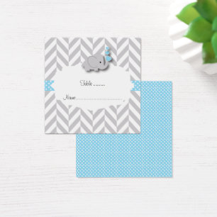 Blaue u. graue Elefant-Baby-Duschen-flache