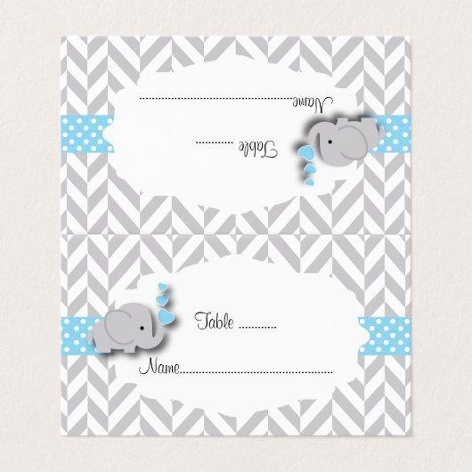 Blaue u. graue Platzkarten der Visitenkarten (Außenseite Aufgefaltet)