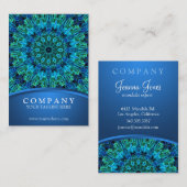 Blaue u. grüne Edelstein-Mandala Visitenkarte (Vorne/Hinten)