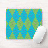 Blaue u. grüne Raute Mousepad (Mit Mouse)