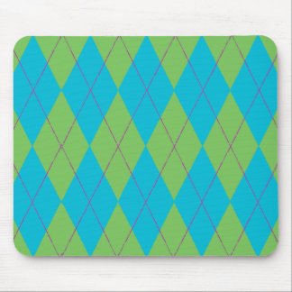 Blaue u. grüne Raute Mousepad