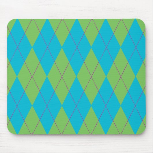 Blaue u. grüne Raute Mousepad (Vorne)