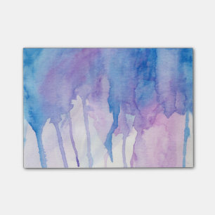 Blaue u. lila Post-Itanmerkungen des Watercolor-  Post-it Klebezettel