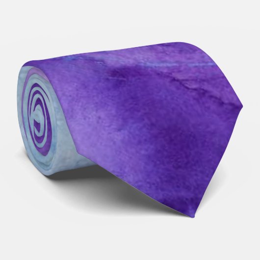 Blaue u. lila Watercolor-Krawatte Krawatte (Gerollt)