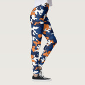 Blaue u. orange Camouflage Leggings (Rechts)
