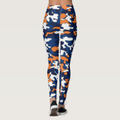 Blaue u. orange Camouflage Leggings (Rückseite)