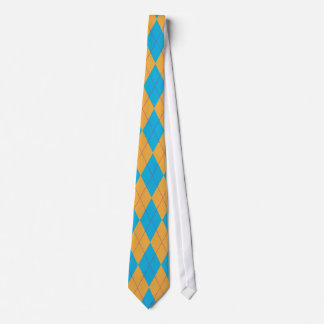 Blaue u. orange Raute Krawatte