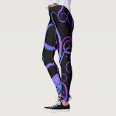 Blaue u. rosa Tentakeln auf Schwarzem - Leggings (Links)