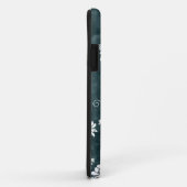 Blaue u. weiße Blumen des Blumendamastes girly Case-Mate iPhone Hülle (Hinten/Rechts)