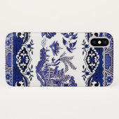 Blaue u. weiße China-blauer Weide-Entwurf Case-Mate iPhone Hülle (Rückseite (Horizontal))