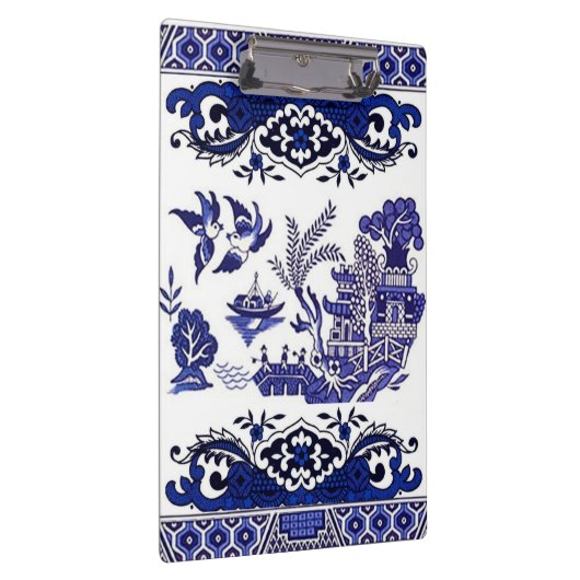 Blaue u. weiße China-blauer Weide-Entwurf Klemmbrett (Rechts)