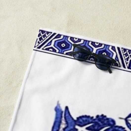 Blaue u. weiße China-blauer Weide-Entwurf Strandtuch (Beispiel)