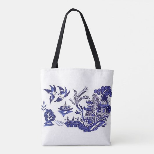 Blaue u. weiße China-blauer Weide-Entwurf Tasche (Rückseite)