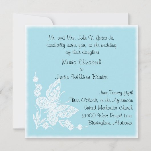 Blaue u. weiße einladung (Vorderseite)