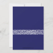 Blaue u. weiße Foto-Abschluss-Einladung Einladung (Rückseite)