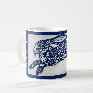 Blaue u. weiße orientalische kaffeetasse