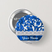 Blaue u. weiße Spitze Button (Vorne & Hinten)