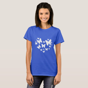Blaue u. weiße Spitze des Schmetterlinges, T-Shirt