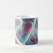 Blaue u. weiße Steppdecke - Magenta-u. Aqua-Freude Tasse (Mittel)