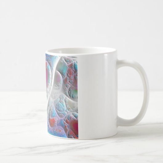 Blaue u. weiße Steppdecke - Magenta-u. Aqua-Freude Tasse (Rechts)