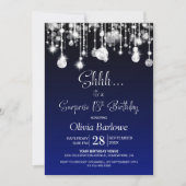 Blaue Überraschung 18. Geburtstagsparty Einladung (Vorderseite)