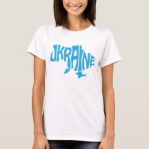 Blaue Ukrainische Karte mit Inschrift Ukraine
