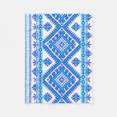Blaue ukrainische Querstich-Muster-Baby-Decke Fleecedecke (Vorderseite)