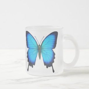 Blaue Ulysses-Schmetterlings-Tasse Mattglastasse