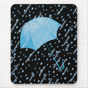 BLAUE UMBRELLA DUSCHEN AUS LIEBE VON SHARON SHARPE MOUSEPAD