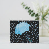 BLAUE UMBRELLA DUSCHEN AUS LIEBE VON SHARON SHARPE POSTKARTE (Stehend Vorderseite)