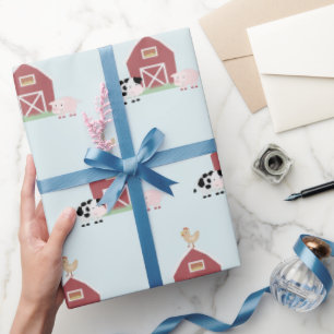 Blaue Umhüllungspapier für Landtiere und Baumuster Geschenkpapier